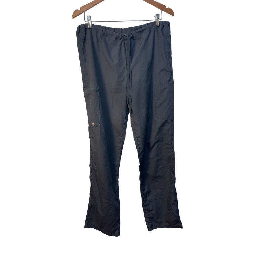 Sanibel Works Women’s Dark Grey‎ Scrub Pants Size Small Tall Drawstring Waist